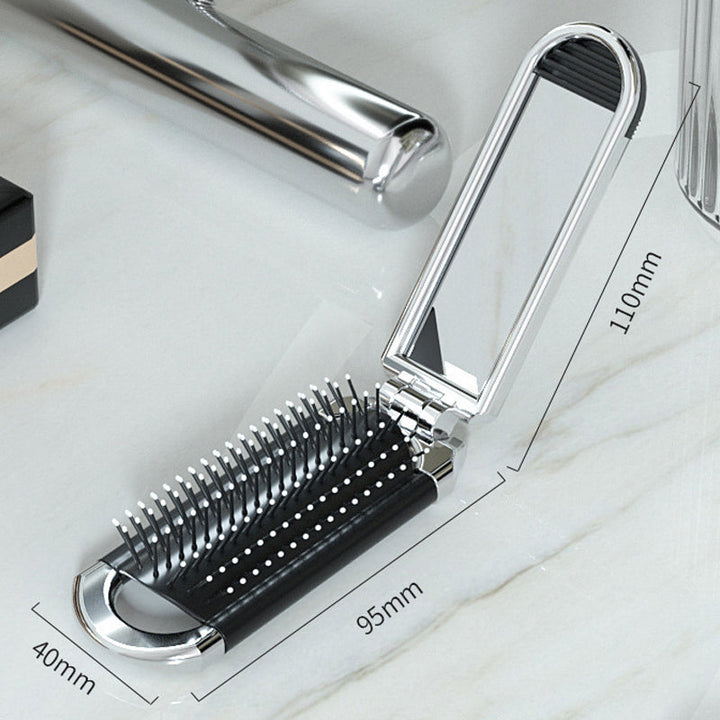Lisslune | MirrorFlex Travel Mirror Hair Brush | Foldable & Compact | Practical Styling on the Go