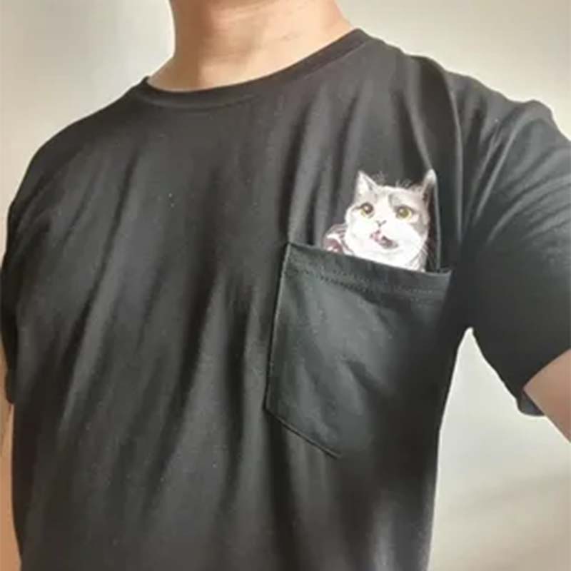 Lisslune | Pockets Middle Finger Cat T-Shirt