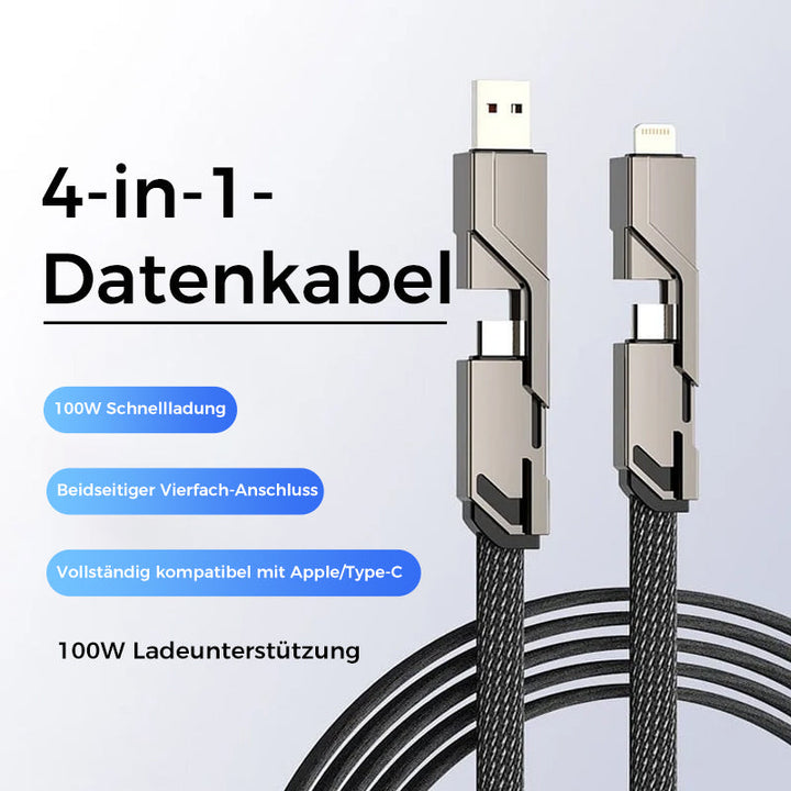 Lisslune | 4-in-1 braided anti-tangle charging cable