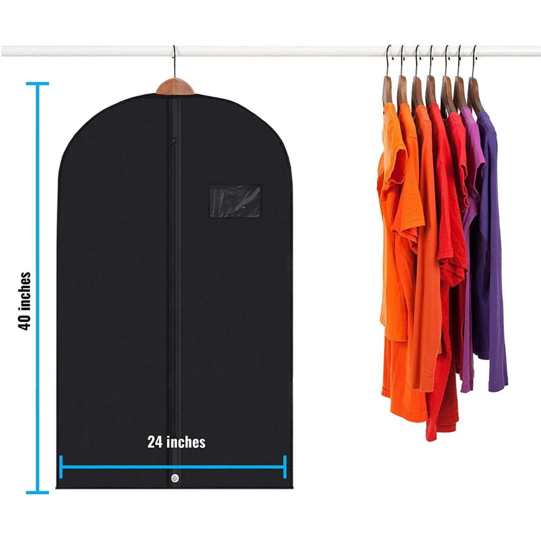 Lisslune | 5 Premium Garment Bags - With Clear Window, Water-Resistant - 40"/54" inches