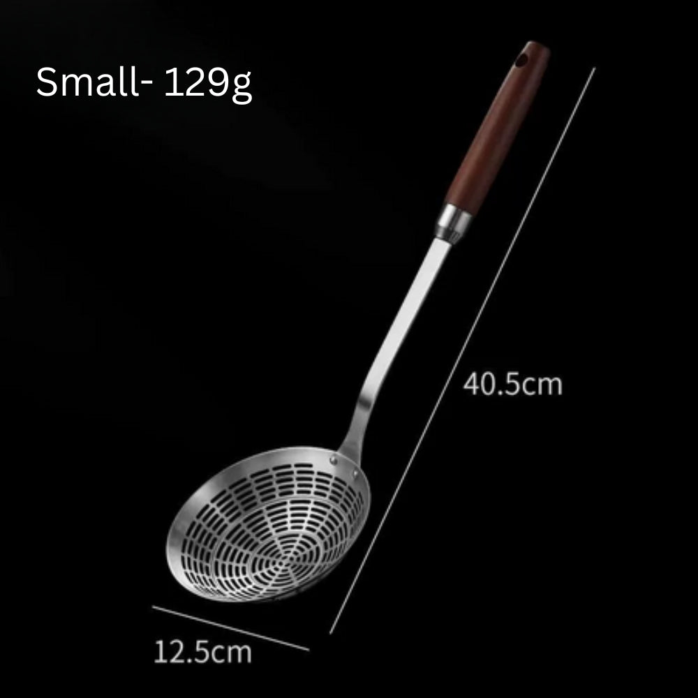 Lisslune | Stainless Steel Wooden Strainer Ladle