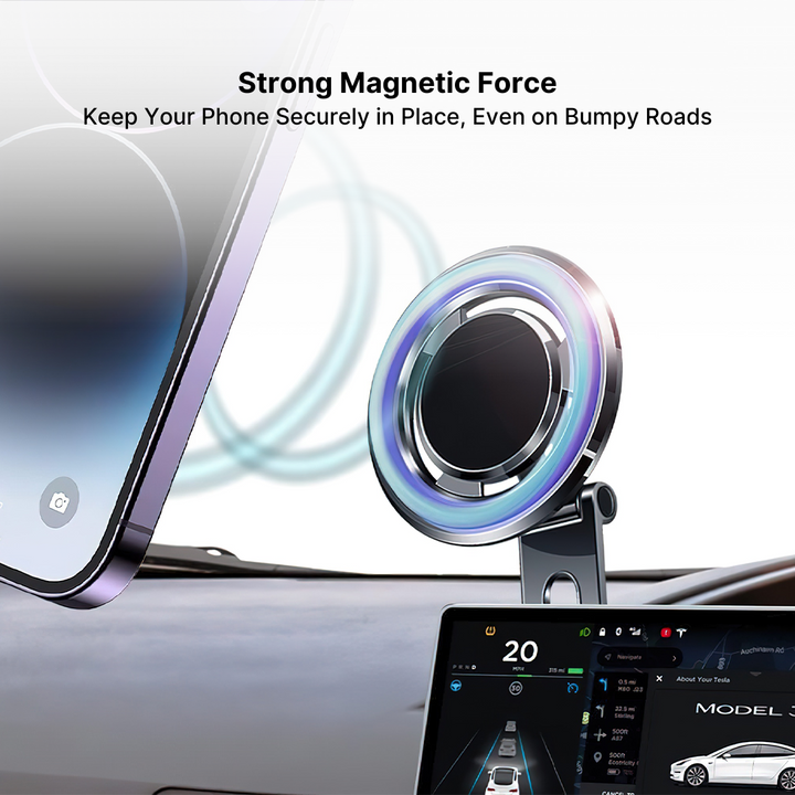 Lisslune | Top Rated Magnetic Car Phone Holder with Adjustable Stand - Best Auto Phone Mount for iPhone