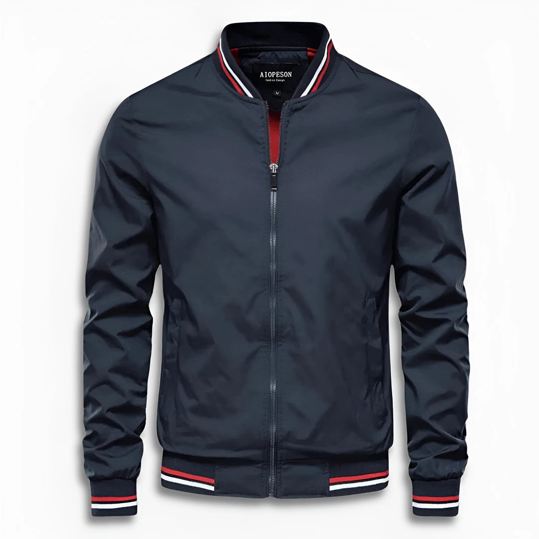 Men's Casual Transition Jacket with Water-Repellent Surface & Stand-Up Collar Lisslune