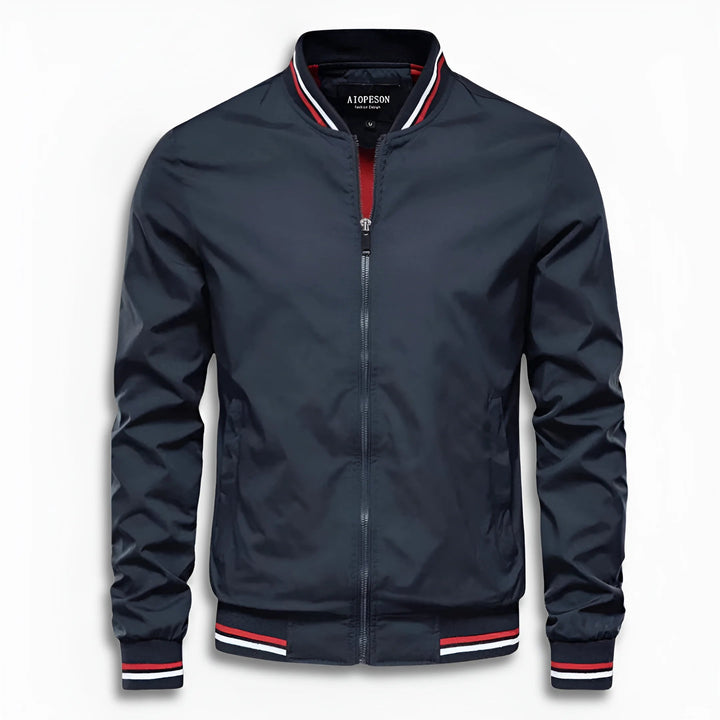 Men's Casual Transition Jacket with Water-Repellent Surface & Stand-Up Collar Lisslune