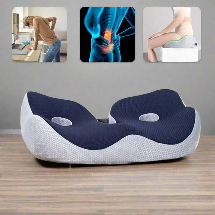Lisslune | SitSmart Adjustable Memory Foam Seat Cushion | Tailbone Relief & Posture Support for Office, Car, and Dining Chairs