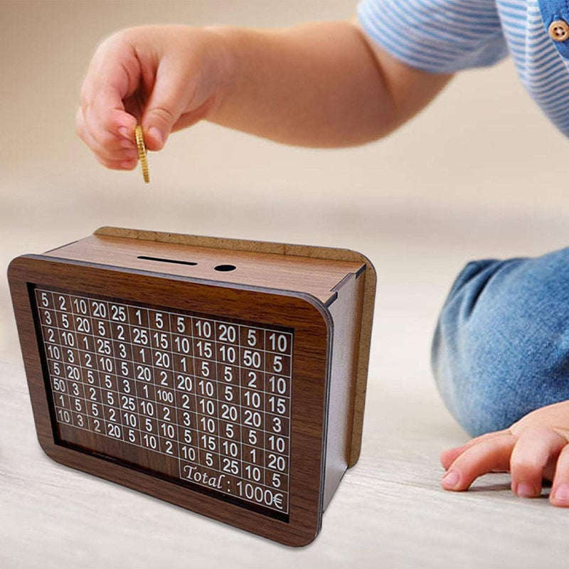 Lisslune | Wooden piggy bank with counter