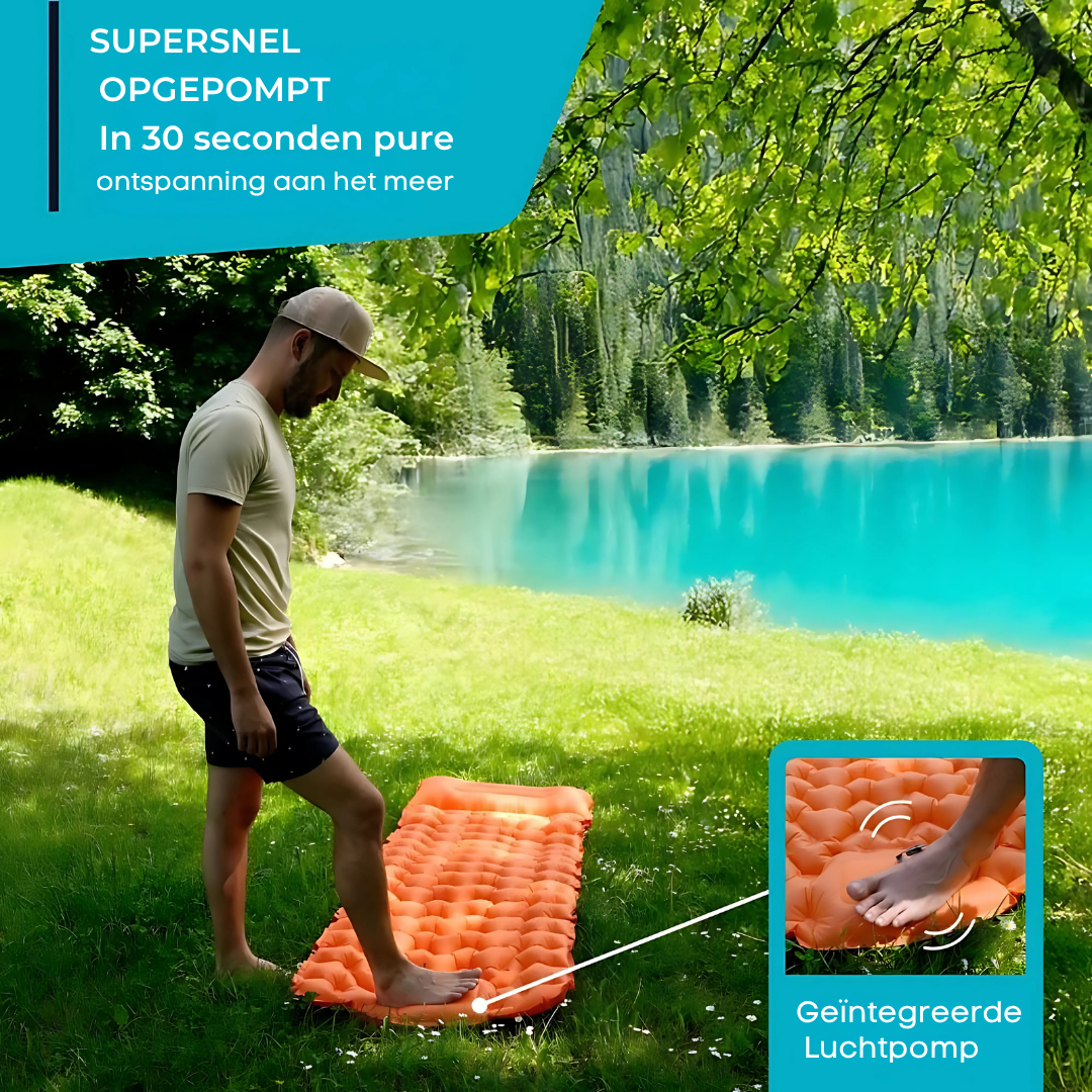 Lisslune | AirLite Self-Inflating Sleeping Mat – Lightweight, Compact & 10 cm Thick Comfort