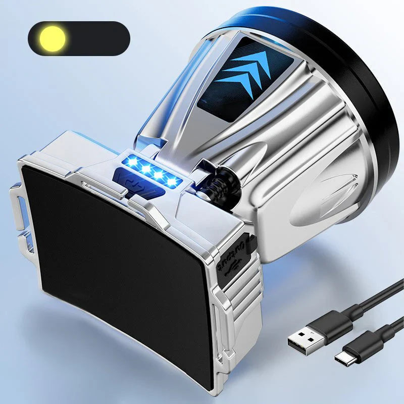 Lisslune | Wide-beam LED headlamp with power bank function and USB charging port