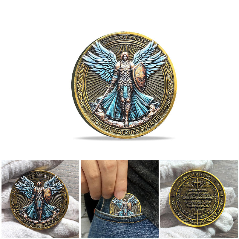 Lisslune | The Archangel Michael watches over us Challenge Coin