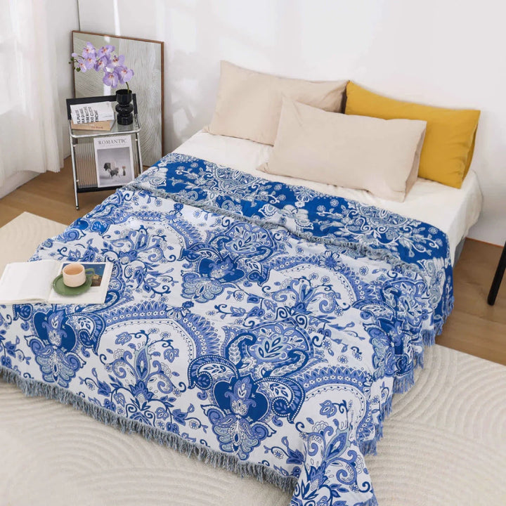 Lisslune | Paisley Dream Cotton Tassel Blanket