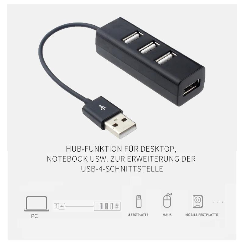 Lisslune | 4 Ports LED USB 3.0 Adapter Hub On / Off Switch for PC Laptop BK (4 USB Ports Hub Adapter, Black)
