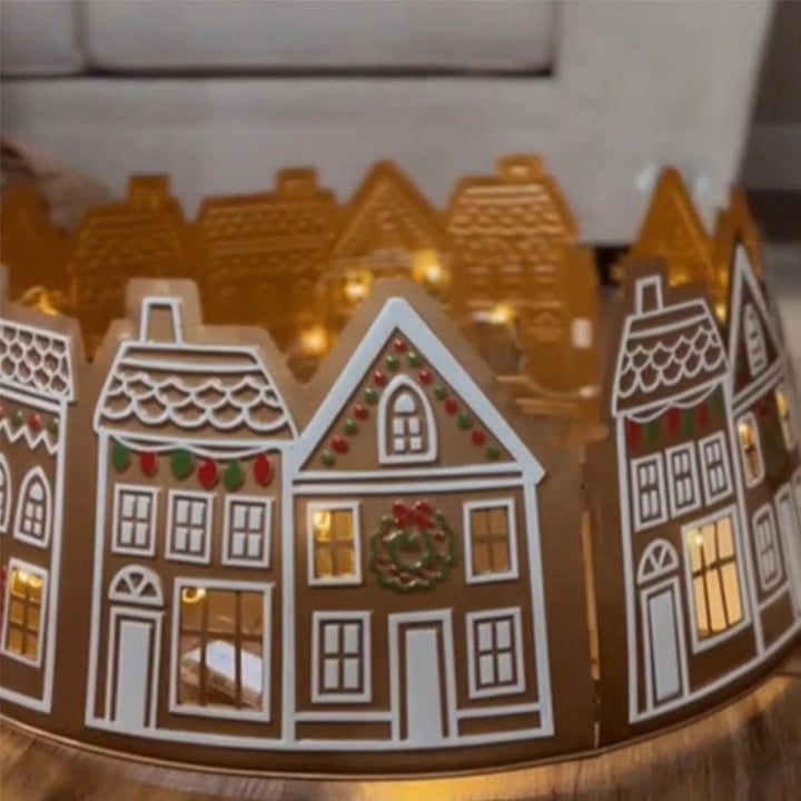 Lisslune | LED Gingerbread House Christmas Tree Collar Tree Skirt