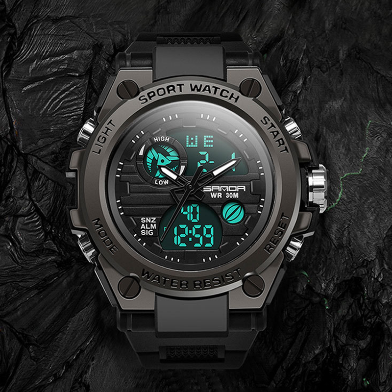 Lisslune | Men's Double Display Waterproof Luminous Watch