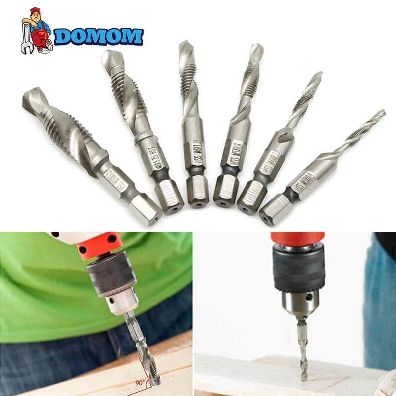 Lisslune | 6 piece combination tap bit set hexagon shank