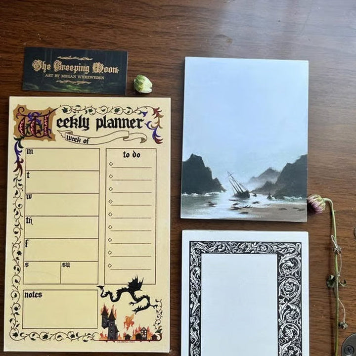 Lisslune | Stationery of the medieval notepad series