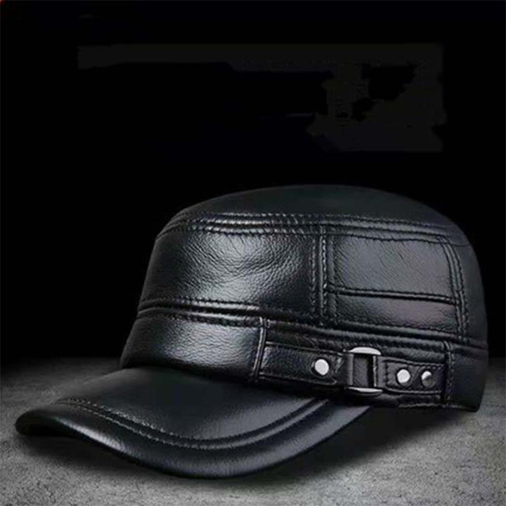 Lisslune | New winter hat for men with lambskin ear protection flat visor