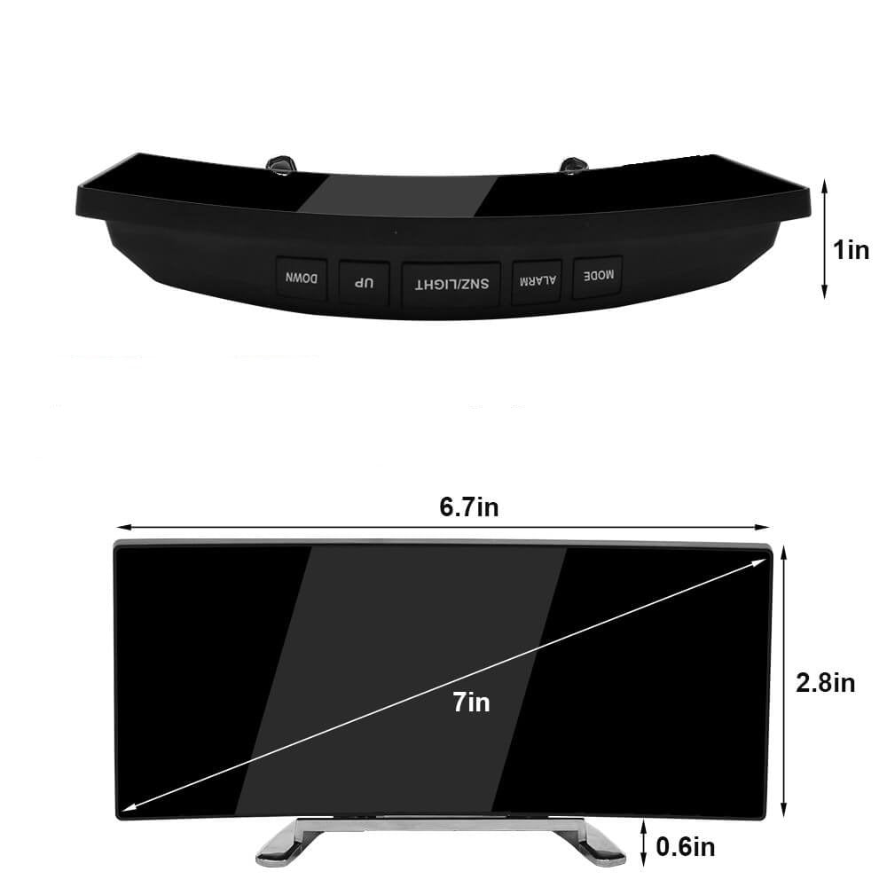 Lisslune | Curved LED Digital Alarm Clock - Rass