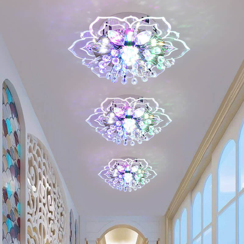 Lisslune | GlowPetal LED Crystal Ceiling Light | Flower Shaped | Modern Design | Energy Saving | Decorative Lighting
