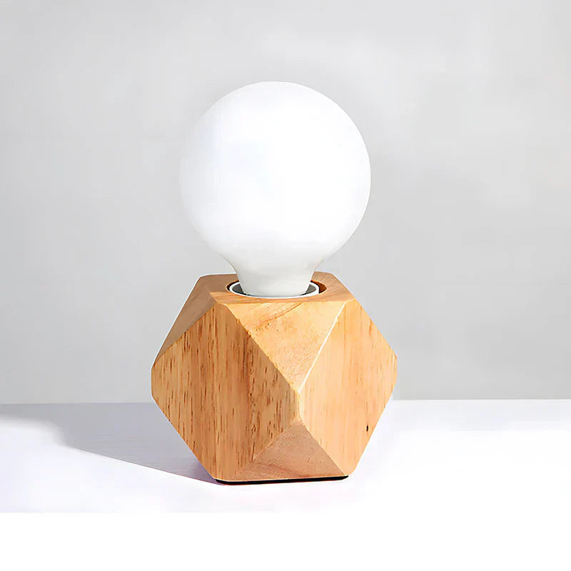 Lisslune | GeoLume – Table lamp with faceted geometric wooden base