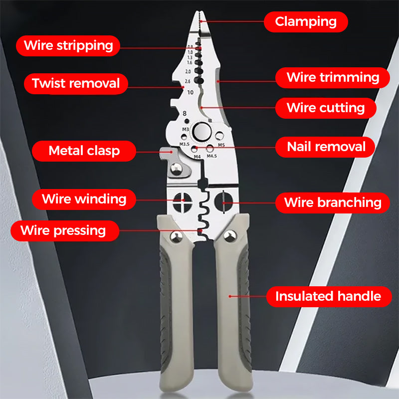Lisslune | Multifunctional Stripping Tool Crimping Pliers Cutting Pliers