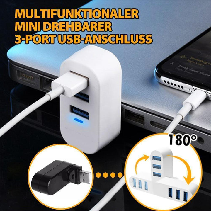 Lisslune | Multifunctional Mini Rotatable 3-Port USB Connection