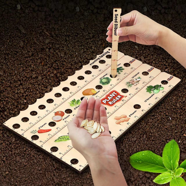 Lisslune | Wood Plant Ruler – Multifunctional Seed Measuring Tool for Garden