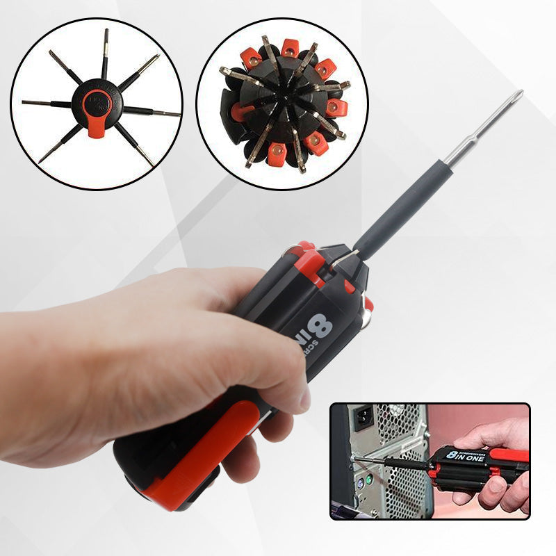 Lisslune | 8-in-1 screwdriver with LED flashlight