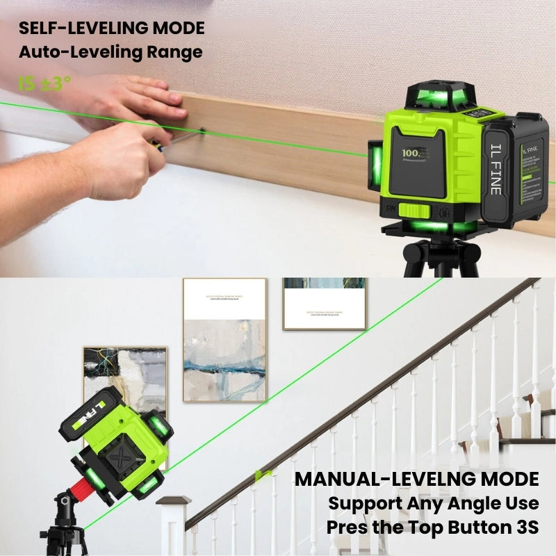 Lisslune | 16-Line Professional 4D Laser Level – Precise Measurements and Accurate Alignment