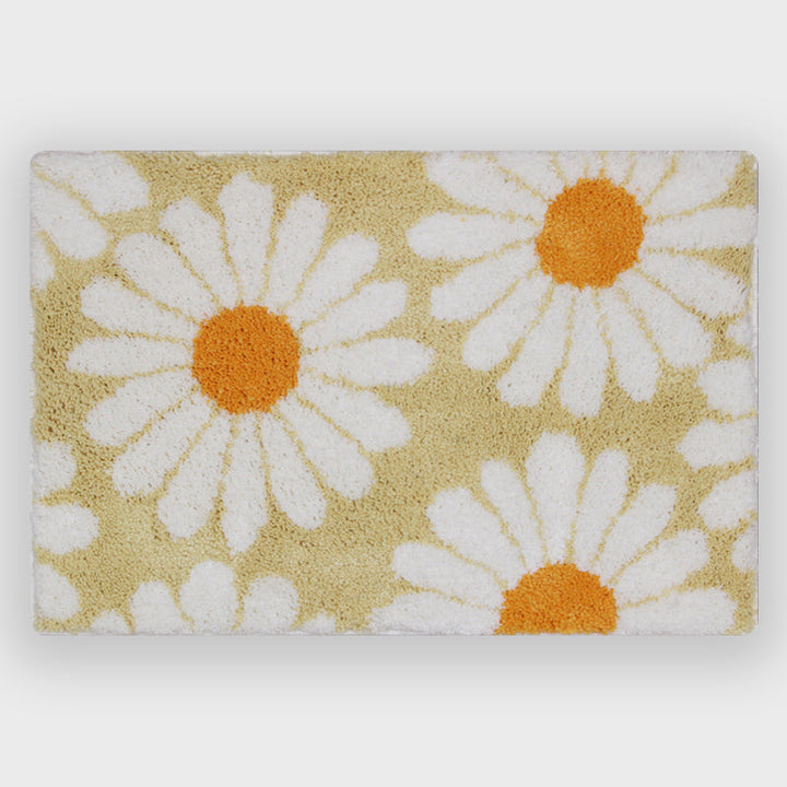 Lisslune | Feblilac Sweet Daisy Bath Mat, Purple Flower Carpet Bathroom