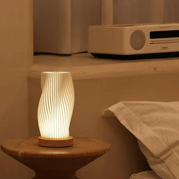 Lisslune | Wavecrest Table Lamp – Soft Glow Designer Lamp with Dimmable Warm & Natural White Light