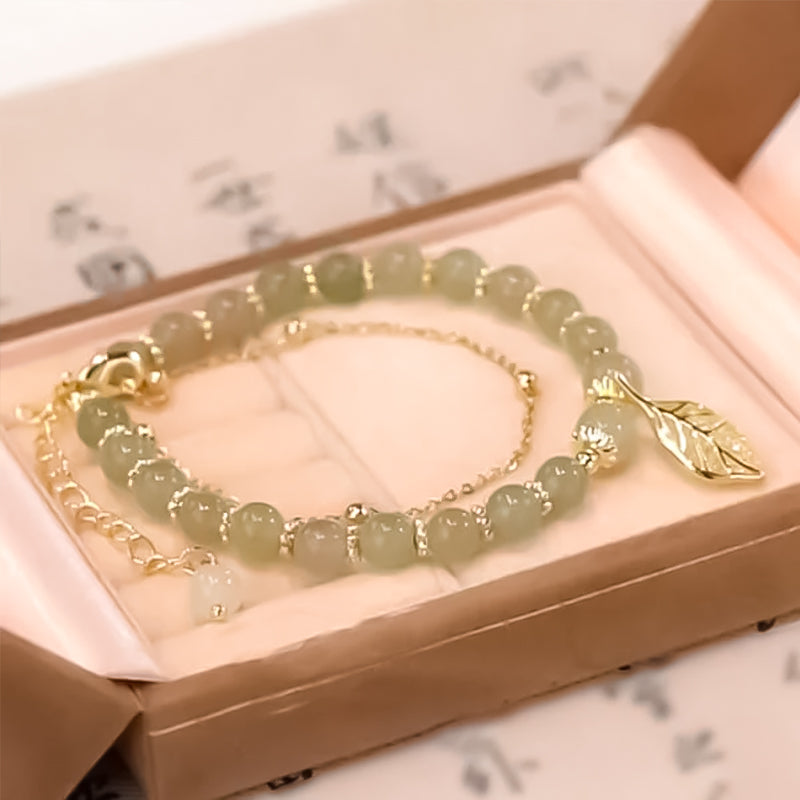 Lisslune | Hetian Jade Bracelet with Leaf