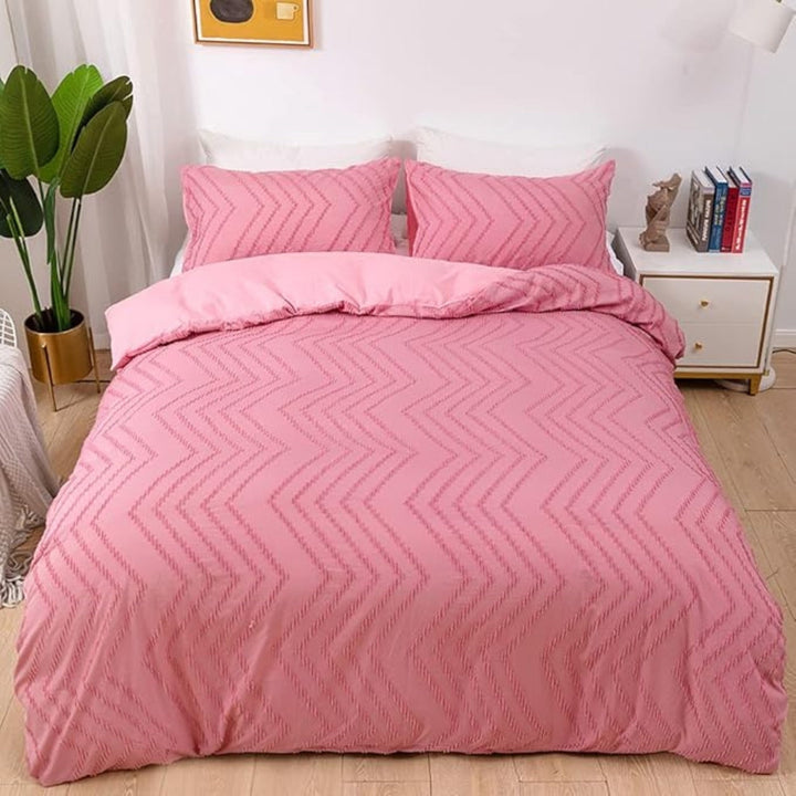 Lisslune | Chevron Plush Quilt Cover | 3pcs Set