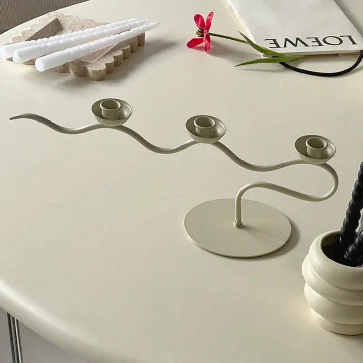 Lisslune | Tri Iron Twisted Candle Holder