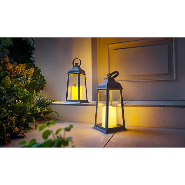 Lisslune | LED lantern set – 2 pieces with realistic candle flicker for indoor and outdoor