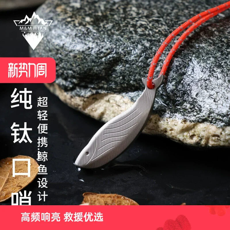 Lisslune | Pure Titanium Fish-Shaped Survival Whistle - Loud, Portable, Cute