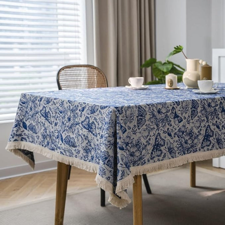 Lisslune | Blue Butterfly Garden Tablecloth