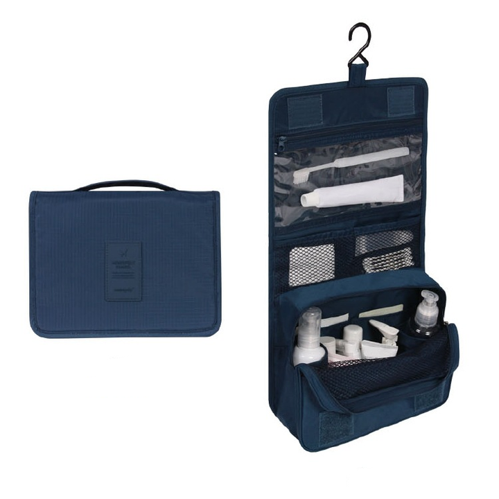 Lisslune | TravelEase – Water-repellent Cosmetic Bag with Hook and Compartments | Travel Toiletry Bag
