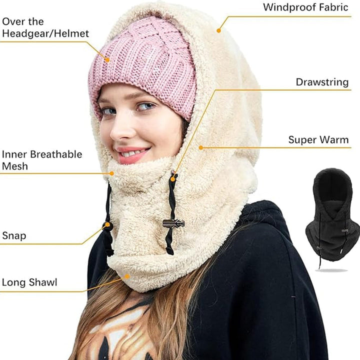 Lisslune | Ski mask with Sherpa hood
