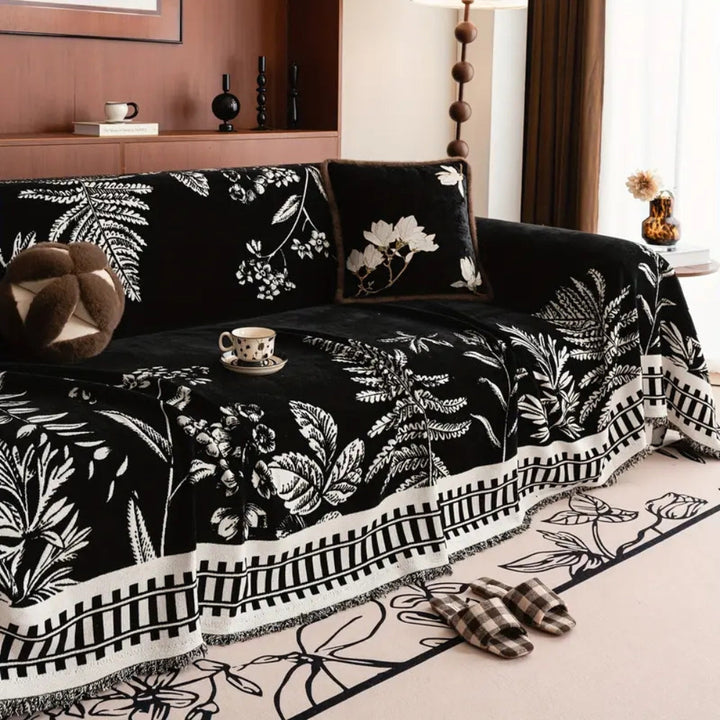 Lisslune | Foliage Floral Chenille Sofa Cover
