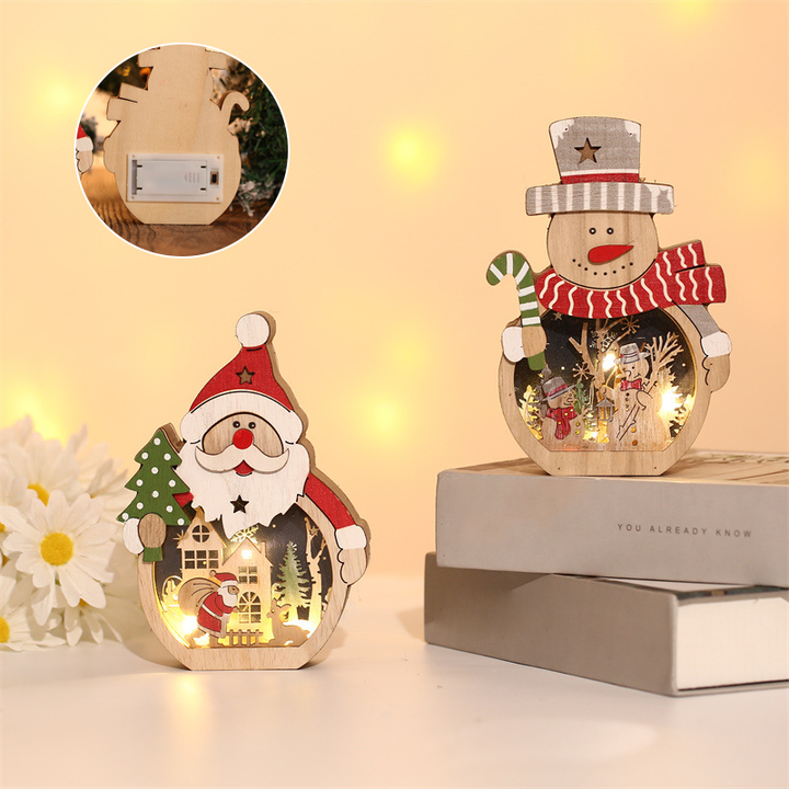 Lisslune | LED Christmas Wooden Ornaments Lighting