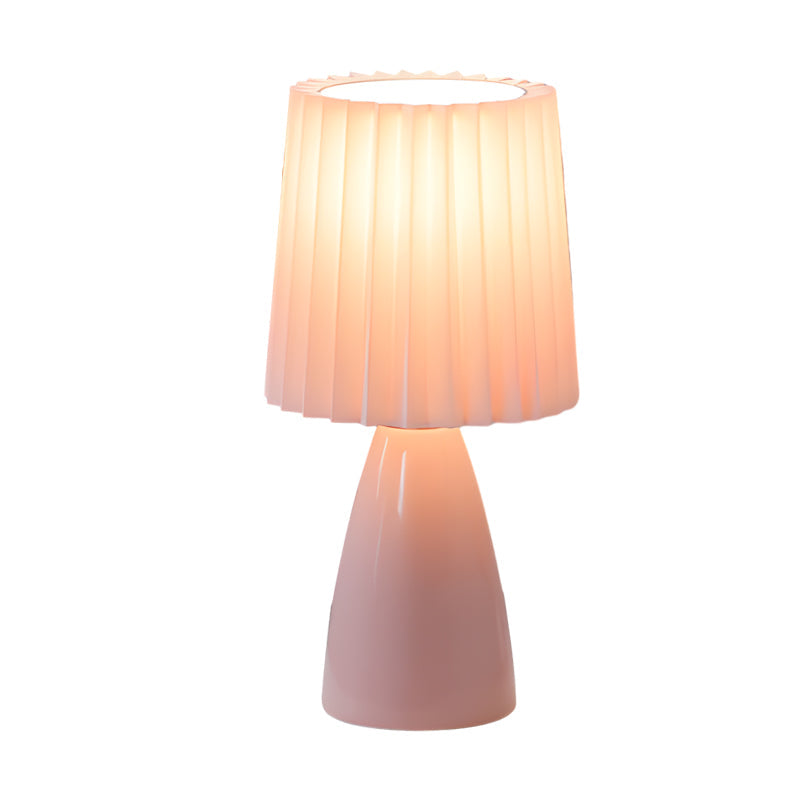 Lisslune | Dimmable Desk Lamp | Glass Base with USB Port for Adjustable Lighting in Home Office or Study | Pink Shade Lamp