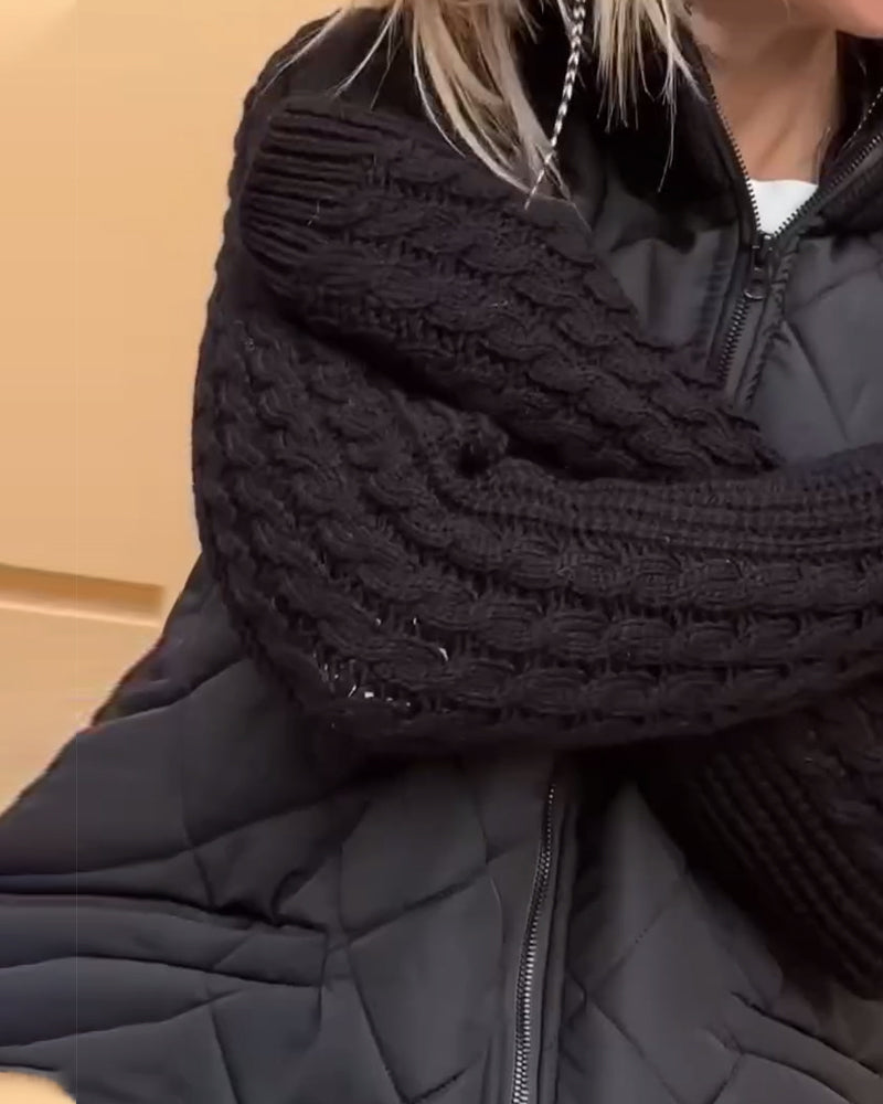 Lisslune | Solid Color High Collar Zipper Coat