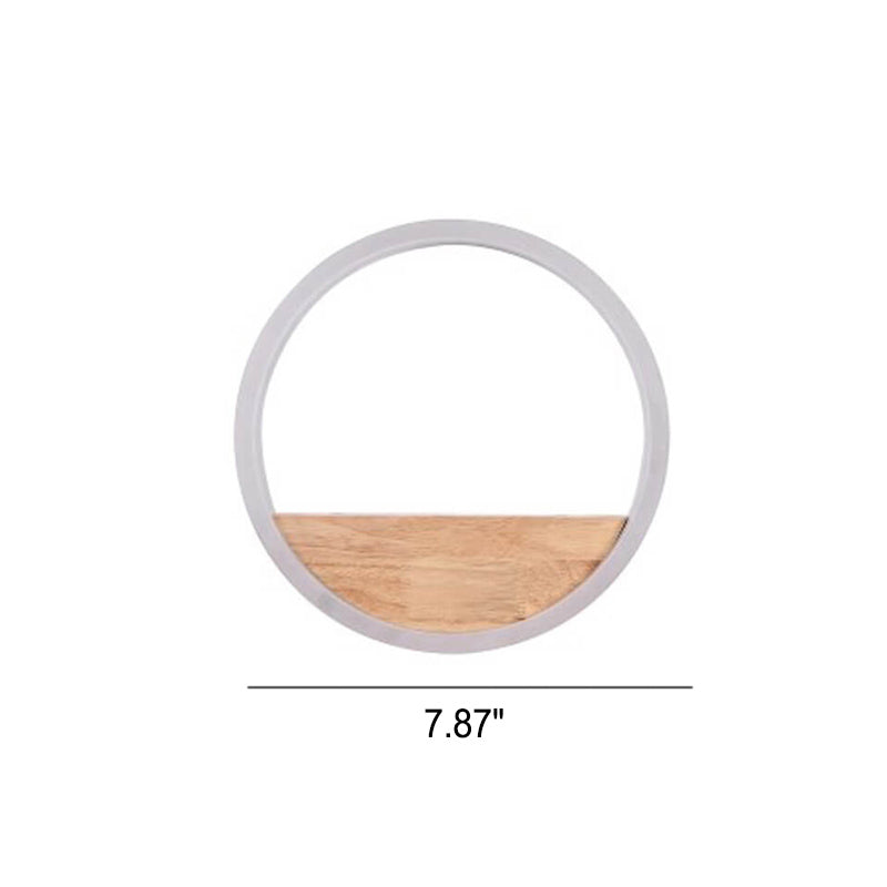 Lisslune | Lumoshelf LED Wall Light | Solid Wood with Shelf | Round Wall Lamp | Warm & White Light