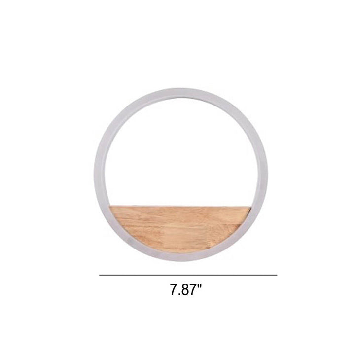 Lisslune | Lumoshelf LED Wall Light | Solid Wood with Shelf | Round Wall Lamp | Warm & White Light