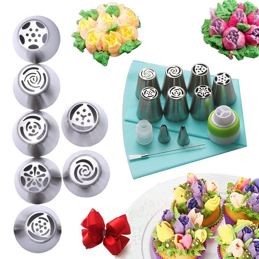 Lisslune | Nozzle Set made of stainless steel (13 pieces) for cupcakes & cake decoration