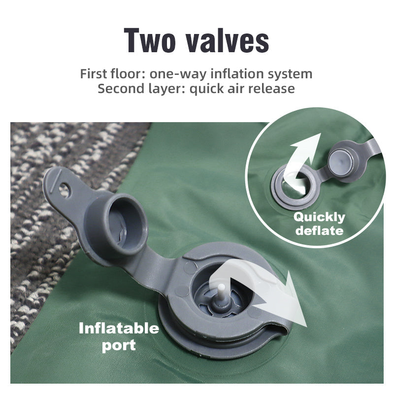 Lisslune | Self Inflatable Air Mattress, Double Camping Bed with Integrated Pillows