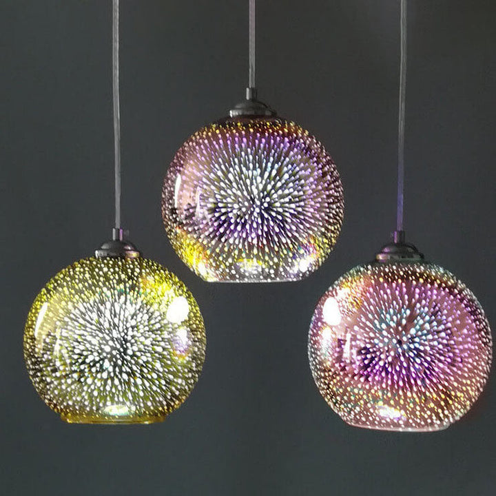 Lisslune | Modern creative 3D colorful firework glass 1-light dome pendant lamp