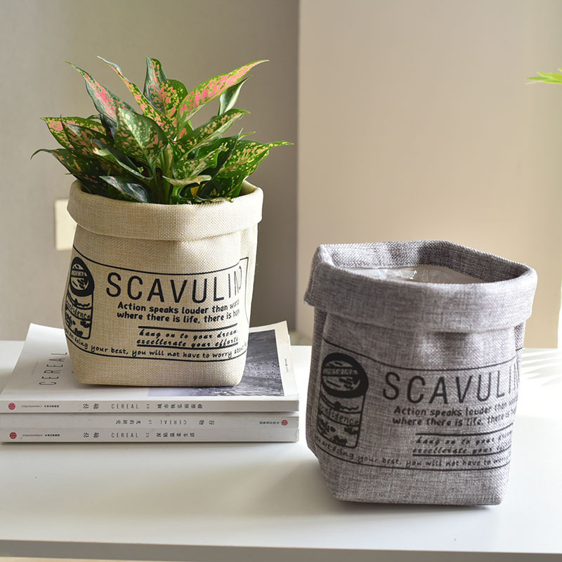 Lisslune | Decorative fabric plant pot with print – Versatile storage pot for plants and decor