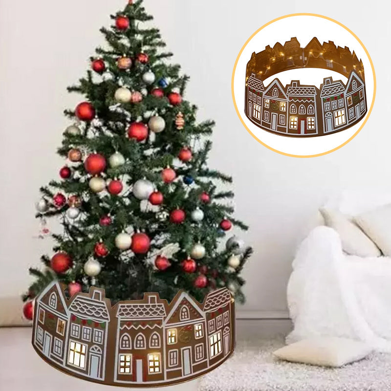 Lisslune | LED Gingerbread House Christmas Tree Collar Tree Skirt
