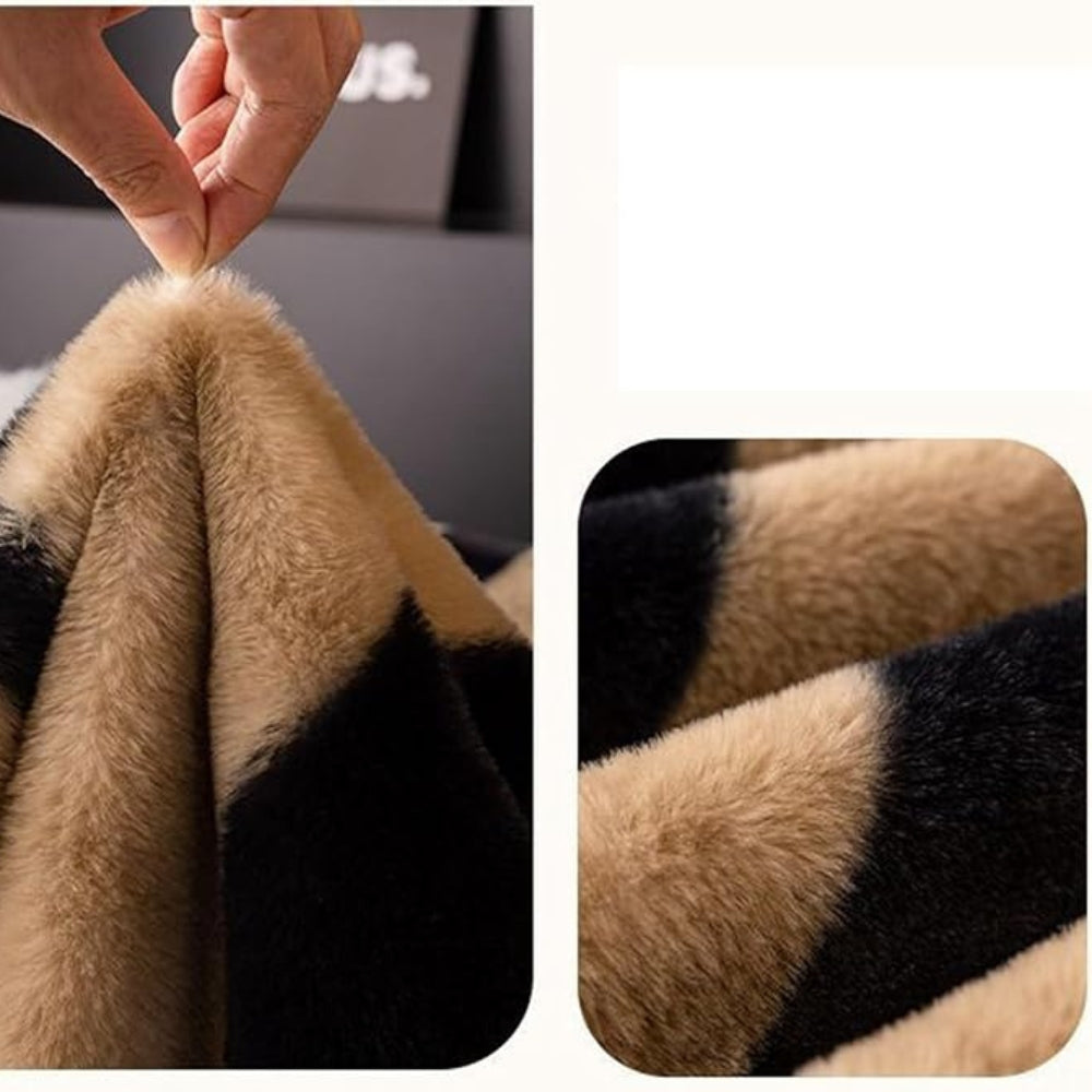 Lisslune | Wild Stripes Zebra Fleece Sofa Cover